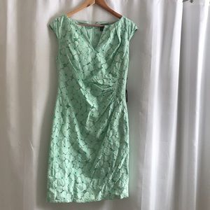 Adrianna Papell Lace Dress- Mint Green